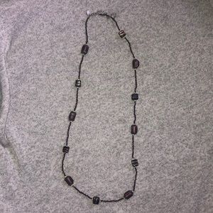 Lia Sophia purple beaded long necklace